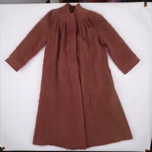 Vintage 1980s Luba Wool Swing Coat Brushed Stand Collar Women's Fits approx. M
